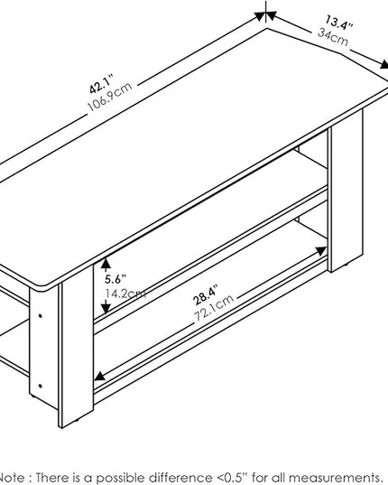 FURINNO Parsons 42-in TV Entertainment Center, French Oak Grey - LeafyLoom