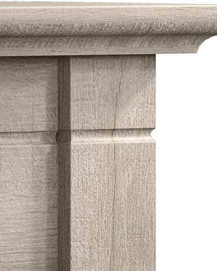 Bush Furniture Key West 60W L Shaped Desk with 2 Drawer Mobile File Cabinet in Washed Gray - LeafyLoom