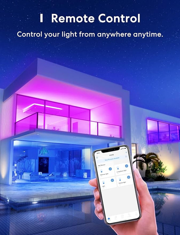 meross Smart Light Bulb, Smart WiFi LED Bulbs Compatible with Apple HomeKit, Siri, Alexa, Google Assistant and SmartThings, Dimmable E26 Multicolor 2700K-6500K RGB, 810 Lumens 60W Equivalent meross