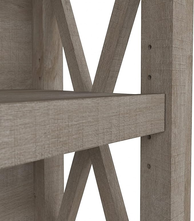 Bush Furniture Key West Small 2 Shelf Bookcase in Washed Gray - LeafyLoom