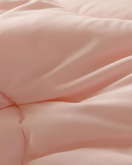 Pink Flower Comforter Full Pink Sunflower Print Bed Full Comforter Set 3 Pieces Dark Pink Floral Comforter Set for Boys Girls Teens Bedroom Decor All Season Hotel Quality Comforter Set - LeafyLoom