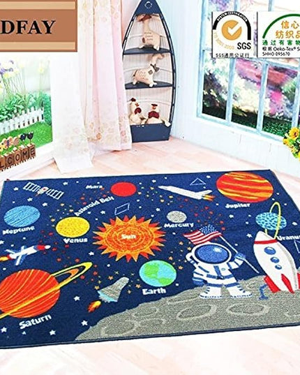 FADFAY Outer Space Kids Rug Cute Kids Room Carpet 39''52'' - LeafyLoom