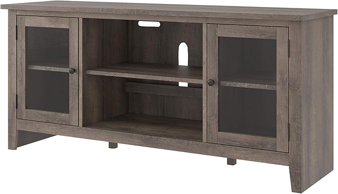 Signature Design by Ashley Arlenbry Modern Farmhouse TV Stand with Fireplace Option, Fits TVs up to 58", Weathered Gray - LeafyLoom
