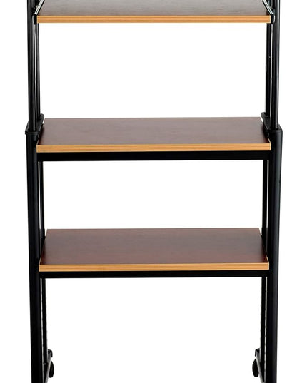 Safco Products 1929CY MUV Mobile Stand-Up Height-Adjustable Desk,Keyboard Storage, Steel Frame Construction, Durable Melamine Laminate Work Surface, 4 Wheels, Narrow Design - LeafyLoom