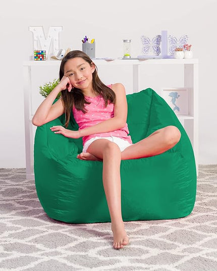 Posh Creations Structured Comfy Bean Bag Chair for Gaming, Reading, and Watching TV, Coronado Chair, Microsuede - Tide Pool - LeafyLoom