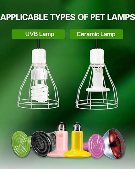 Simple Deluxe Clamp Lamp Light with Steel Cage Wire Grillup to 250W E26 Socket (No Bulb Included), 6' Cord, 2 Pack - LeafyLoom
