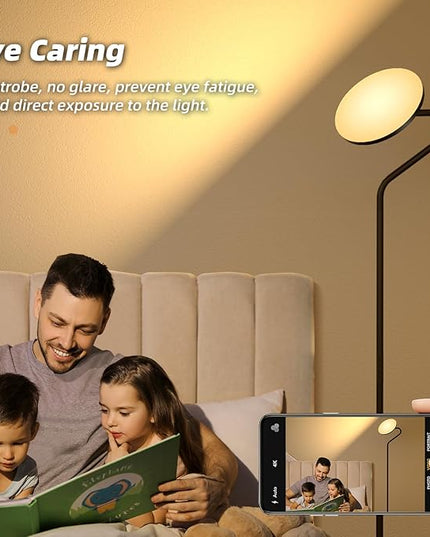 Floor Lamp, 36W Upgraded Rotatable Floor Lamps for Living Room, Super Bright Standing Lamp with Remote Control, Stepless Adjustable Colors & Brightness Floor Lamp for Bedroom and Office - LeafyLoom