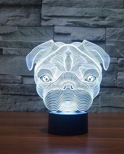Cute Pug Dog Night Light Baby Animal Led Lights Table Lamps for Home Decor Promotional Gifts for Kids - LeafyLoom