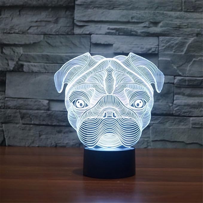 Cute Pug Dog Night Light Baby Animal Led Lights Table Lamps for Home Decor Promotional Gifts for Kids - LeafyLoom