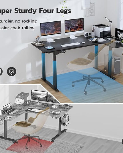 Dripex Standing Desk, 63"/ 71" L Shaped Desk Adjustable Height, Electric Corner Stand Up Desk Large Home Office Desk Computer Workstation, Dual Motor Sit Stand Desk 4 Legs, Super Stable - LeafyLoom