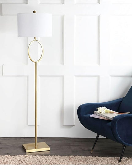 JONATHAN Y JYL1089A April 61" Metal LED Floor Lamp, Modern, Contemporary, Glam, Traditional, Office, Living Room, Family Room, Dining Room, Bedroom, Hallway, Foyer, Brass - LeafyLoom