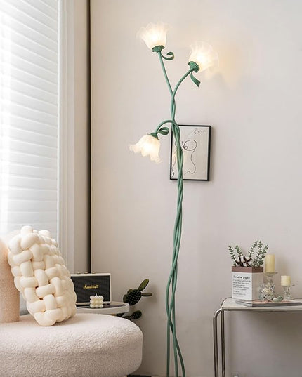 Lily Floor Lamp Vertical 3 heads Flowers Lily Floor Lamp Creative Lily of The Valley Floor Lamp Living Room Sofa Side Bedroom Bedside Floor Lamp - LeafyLoom