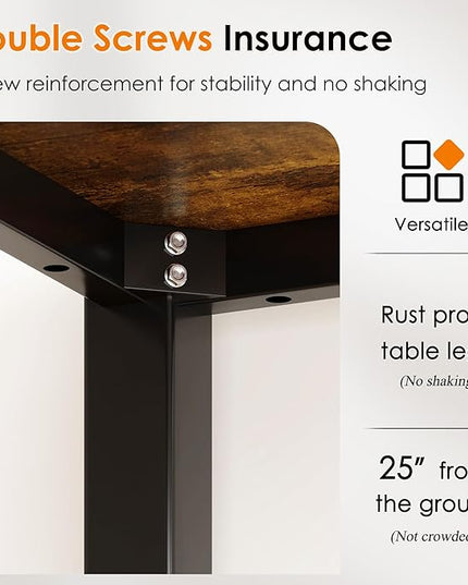DlandHome Computer Desk Home Office Table Writing Desk Study Table Gaming Desk Worstation (63 inch, Retro) - LeafyLoom