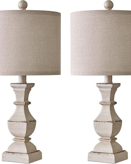 PoKat 20.5" Retro Table Lamps Set of 2 Nightstand Lamp for Bedroom Vintage Rustic Table Lamps for Living Room Traditional Nightstand Bedside Lamps, Suitable for Small Place - LeafyLoom