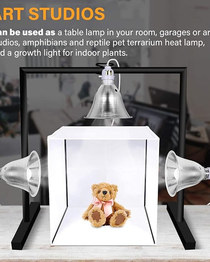 Simple Deluxe Clamp Lamp Light 60 Watt with 5.5 Inch Aluminum Reflector (no Bulb Included), 6 Feet Cord, 2 Pack, White - LeafyLoom