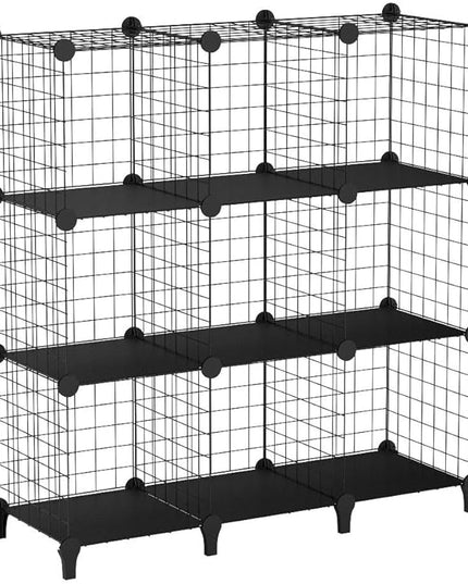 HOMIDEC Cube Storage, Storage Shelves 9 Cube Bookshelf Bookcase Closet Organizer and Storage Wire Storage Cube Multi-Use DIY Storage Cube Shelf for Books, Toys, Clothes, Tools - LeafyLoom