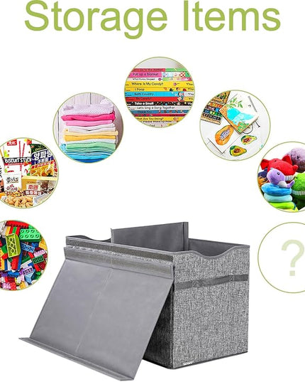 Toy Box Chest, Collapsible Sturdy Storage Bins with Lids, Extra Large Kids Toy Storage Organizer Boxes Bins Baskets for Kids, Boys, Girls, Nursery Room, Playroom, Closet (Linen Gray) - LeafyLoom