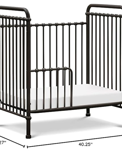 NAMESAKE Abigail 3-in-1 Convertible Mini Metal Crib in Vintage Iron, Greenguard Gold Certified - LeafyLoom