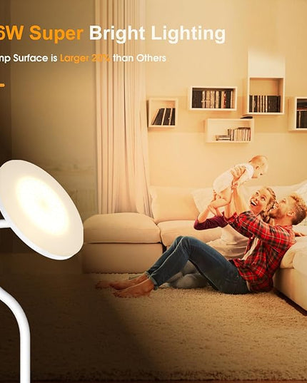 PESRAE 36W/3600LM LED Torchiere Bright Standing Lamp for Living Room, Rotatable Tall Lamp with Remote Control, Stepless Color Temperatures and Dimming Floor Lamps for Bedroom Office (Gravel White) - LeafyLoom