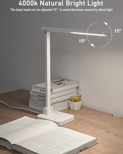 LED Desk Lamp, Dimmable Desk Light Touch Control with 4 Brightness Level, Eye Caring Reading Lamp, Desk Lamps for Home Office, Foldable Table Lamp for Study Dorm School students college Gifts - LeafyLoom