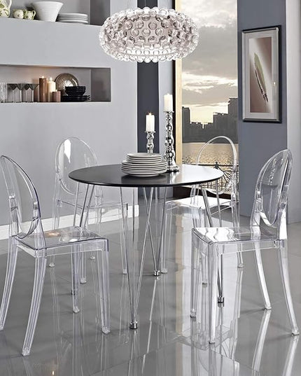 Modway Casper Modern Acrylic Stacking Kitchen and Dining Room Chair in Clear - Fully Assembled - LeafyLoom