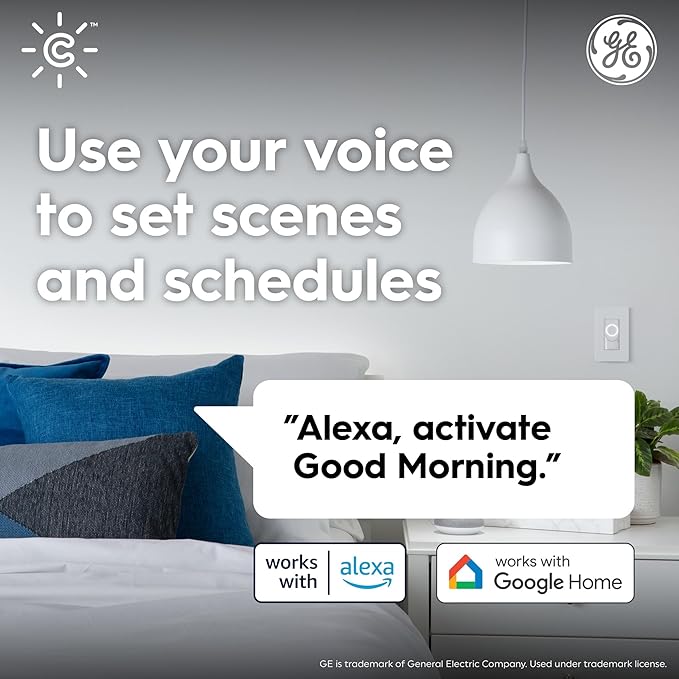 GE CYNC Smart LED Light Bulbs, Tunable White, Bluetooth and Wi-Fi, Works with Alexa and Google, A19 (2 Pack) CYNCSmartHome
