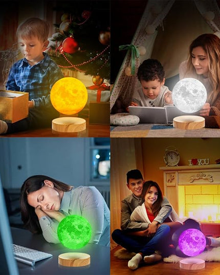 VGAzer Levitating Moon Lamp,Floating Moon lamp,Floating and Spinning in Air Freely with 3D Printing Moon Lamp Has 16 Colors 20 Modes for Unique Christmas Gifts,Room Decor,Office Toys - LeafyLoom