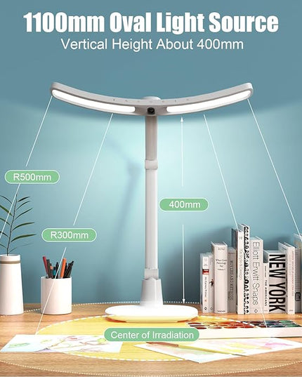 LED Desk Lamp for Home Office, Touch Desk Light Eye-Caring Table Lamp Dimmable with Monitor Sensor Adjustable Swing Arm Desk Lamp for Working Studying Reading Study Ultrawide Bright - LeafyLoom