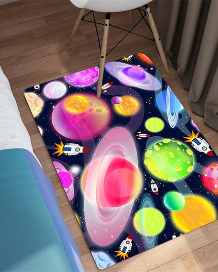 Solar System Rug - Space Rug Galaxy Area Rugs for Kids Bedroom Kids Play Rug Outer Space Carpet Space Rug for Boys Room Planet Carpet for Kids Space Themed Bedroom Decor,2'×3' - LeafyLoom
