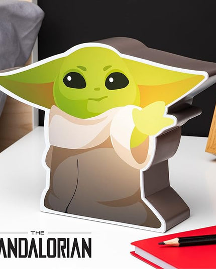 The Mandalorian Baby Yoda Night Light, Grogu The Child Officially Licensed Star Wars Bedroom Decor and Desk Lamp - LeafyLoom