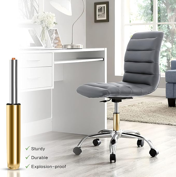 Adjustable Height Gas Lift Cylinder for Office Chairs, Universal Size, Heavy Duty, Gold - LeafyLoom