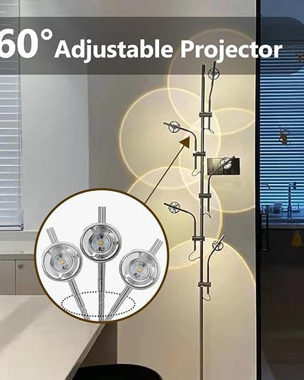 Unique 5 Multi Head Sunset Lamp Projector LED Corner Floor Lamps for Live Ambient Lighting in Living Rooms, Bedrooms, Dining Rooms and Bars - LeafyLoom