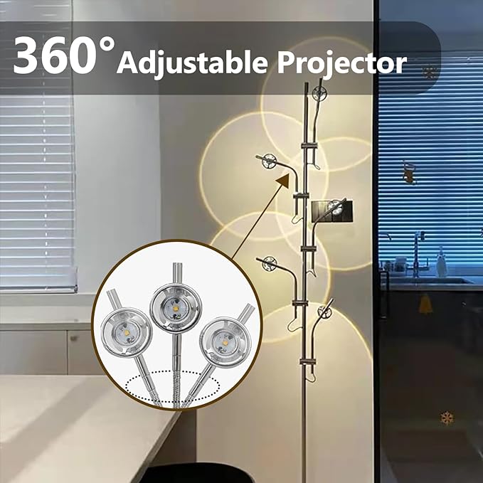 Unique 5 Multi Head Sunset Lamp Projector LED Corner Floor Lamps for Live Ambient Lighting in Living Rooms, Bedrooms, Dining Rooms and Bars - LeafyLoom