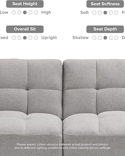 mopio Aaron Couch, Small Sofa, Futon, Sofa Bed, Sleeper Sofa, Loveseat, Mid Century Modern Futon Couch, Sofa Cama, Couches for Living Room, Bedroom (Light Gray, Fabric) - LeafyLoom