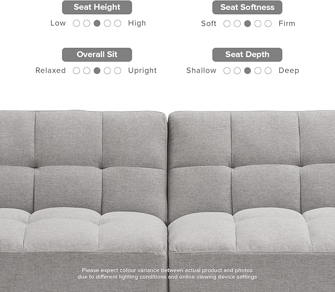 mopio Aaron Couch, Small Sofa, Futon, Sofa Bed, Sleeper Sofa, Loveseat, Mid Century Modern Futon Couch, Sofa Cama, Couches for Living Room, Bedroom (Light Gray, Fabric) - LeafyLoom
