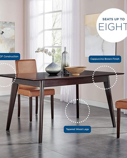 Modway Oracle 59" Rectangle Dining Table, Cappuccino - LeafyLoom