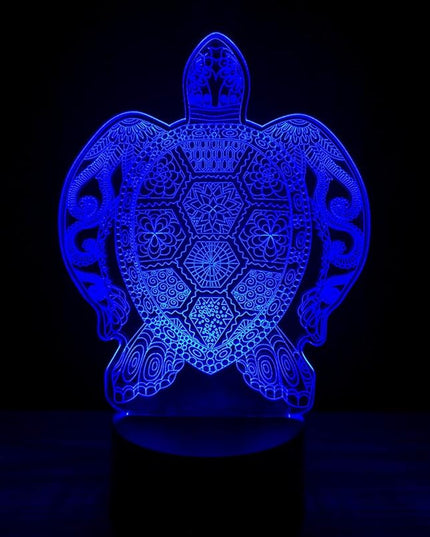 3D Optical Illusion LED Night Light ,Acrylic Boy Girl Kids Baby Sleep Desk Lamp Touch Control 7 Color Change USB Powered for Home Decorations or Holiday Gifts (Sea Turtle) - LeafyLoom