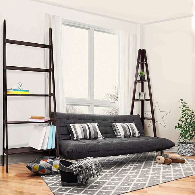 Casual Home 5-Shelf Corner Ladder Bookcase, Espresso - LeafyLoom