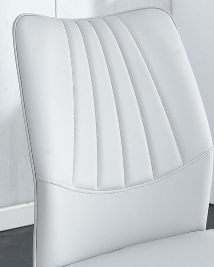 NicBex Dining Chairs Set of 4 Modern Faux Leather High Back Dining Chair Dining Room Kitchen Chairs with Silver Metal Legs,Chairs for Dining Room, Kitchen,Living Room, and Restaurants,Light Gray - LeafyLoom