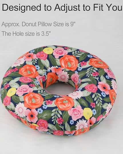 Piercing Pillow Ear Pillows Donut with Hole for Ear Pain CNH Piercing Pain Relief Sleeping Pressure Sore Side Sleepers Ear Guard Protector, Cute Flower - LeafyLoom