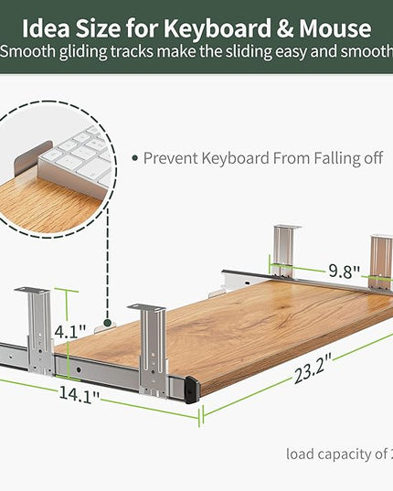 FEZIBO Standing Desk with Keyboard Tray, 48 × 24 Inches Electric Height Adjustable Desk, Sit Stand Up Desk, Computer Office Desk, Light Rustic - LeafyLoom