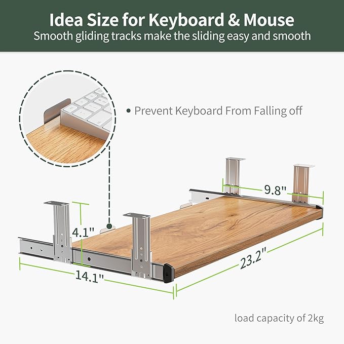 FEZIBO Standing Desk with Keyboard Tray, 48 × 24 Inches Electric Height Adjustable Desk, Sit Stand Up Desk, Computer Office Desk, Light Rustic - LeafyLoom
