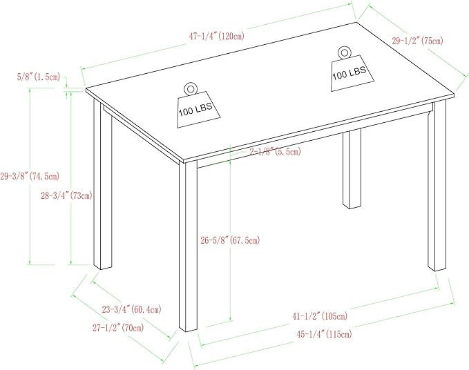 Walker Edison 4 Person Modern Farmhouse Wood Small Dining Table Dining Room Kitchen Table Set Dining 4 X Chairs Set, 48 Inch, White and Grey - LeafyLoom