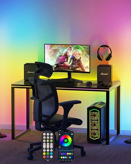 LED Corner Floor Lamp：Uocub 16 Million DIY Colors & 68+ Scene RGB Smart Modern Floor Lamp with Timing, Music Sync, App and Remote Control Standing Lamp for Living Room - LeafyLoom