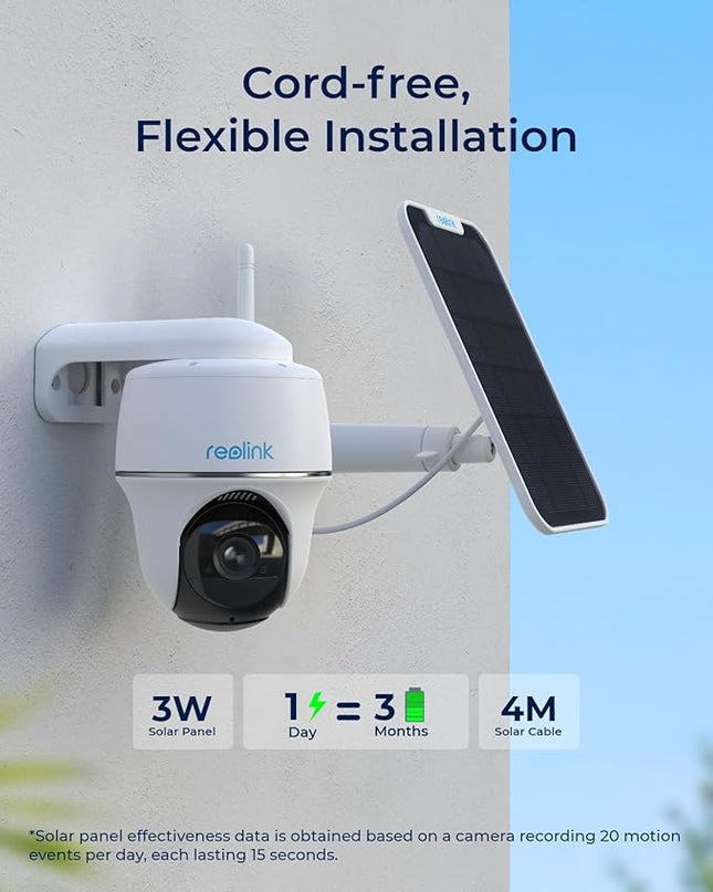 REOLINK Security Camera Wireless Outdoor, Pan Tilt Solar Powered, 5MP 2K+ Color Night Vision, 2.4/5GHz WiFi, Works with Smart Home for Surveillance, Home Hub Compatible, Argus PT + Solar Panel REOLINK