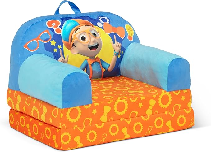 Delta Children Cozee Buddy Flip-Out Kids Chair, Blippi - LeafyLoom