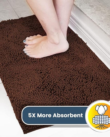 Muddy Mat® Shown on TV – Super Absorbent Microfiber Dog Door Mat for Muddy Paws, Non-Slip Washable Pet Rug, Quick Dry Chenille Entryway Carpet, Machine Washable Indoor Outdoor mat, Brown 35"x24" MuddyMat