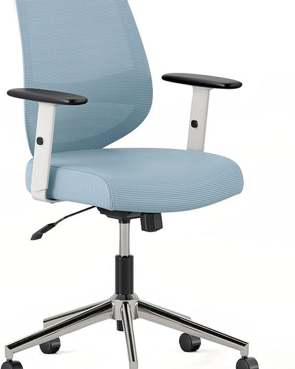 Branch Daily Chair - Computer Office Chair with Swivel, Lumbar Rest, and Adjustable Armrests - Sustainable, Stylish Mesh, & Adjustable Armrests - Comfortable Seating for Improved Posture - Blue - LeafyLoom