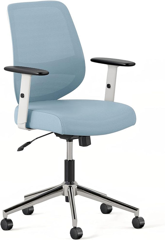 Branch Daily Chair - Computer Office Chair with Swivel, Lumbar Rest, and Adjustable Armrests - Sustainable, Stylish Mesh, & Adjustable Armrests - Comfortable Seating for Improved Posture - Blue - LeafyLoom