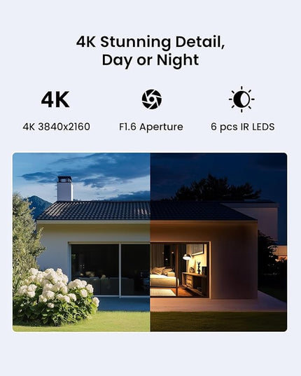 REOLINK 4K Outdoor Security Camera, 2.4/5GHz Wi-Fi 6, AI Detection, Spotlight Color Night Vision, 24/7 Recording, No Monthly Fees, Corded Wireless WiFi Security Camera, Weatherproof, Lumus Pro REOLINK